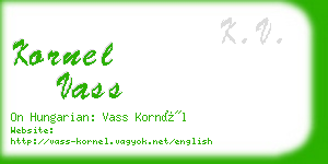 kornel vass business card